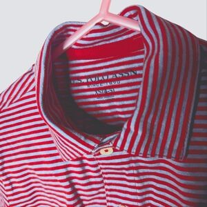 U.S. Polo Assn. Red and White Striped Polo Shirt